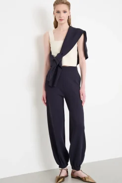 Top crop in maglia - Bianco