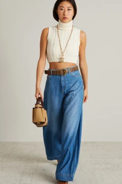 Top cropped a trecce - Bianco