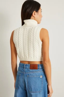 Top cropped a trecce - Bianco