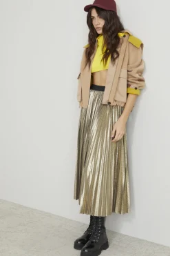 Top cropped con scollo a fascia - Giallo Sole