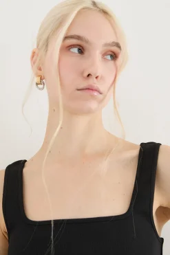 Top crop tricot - Nero