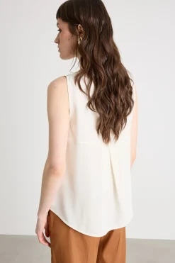 Top fluido asimmetrico - Bianco