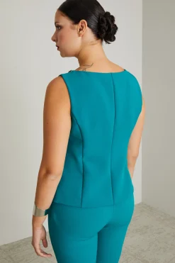 Top in cady con strass - Verde Smeraldo