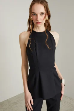 Top in cotone - Nero
