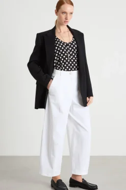 Top in crepe de chine - Bianco Nero