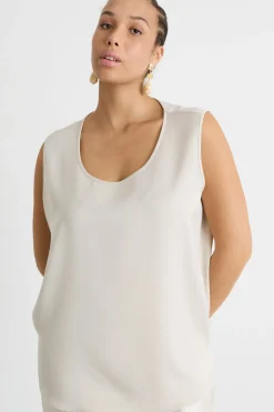 Top in crepe lucido - Avorio