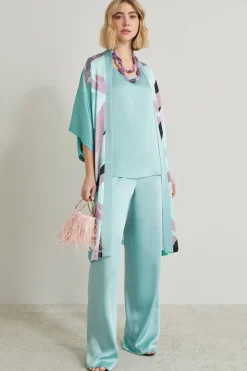 Top in enver satin - Verde Acqua