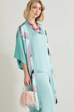 Top in enver satin - Verde Acqua