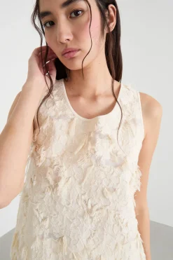 Top in fil coupé - Bianco