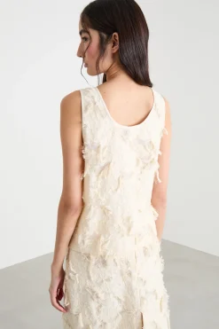 Top in fil coupé - Bianco