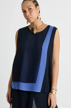 Top in georgette - Blu Azzurro