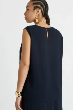 Top in georgette - Blu Azzurro