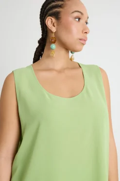 Top in georgette - Verde