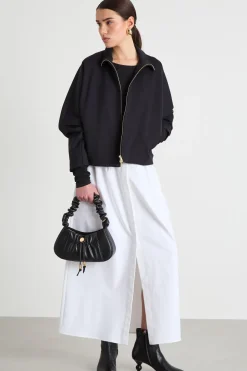 Top in in jersey calza - Nero
