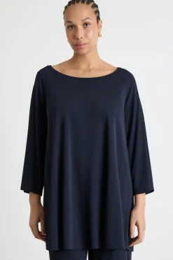 Top in jersey crepe - Blu