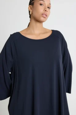 Top in jersey crepe - Blu