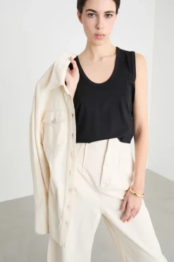 Top in jersey - Nero