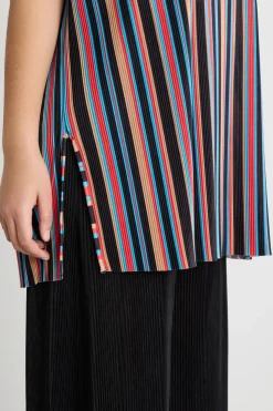 Top in jersey plissé - Nero Blu Rosa