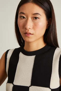 Top in maglia - Bianco Nero