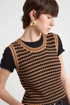 Top in maglia - Cammello Nero