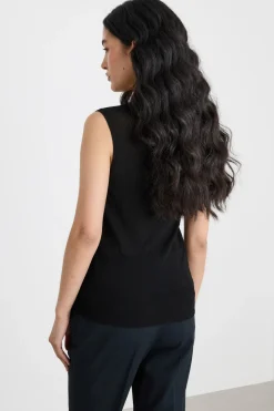 Top in maglia crepe - Nero