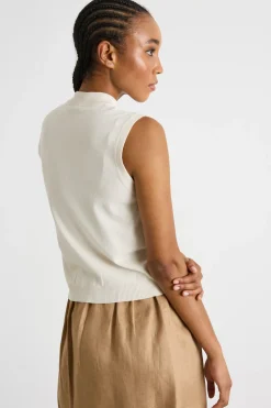 Top in maglia stretch - Bianco