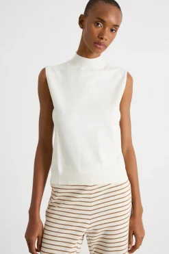 Top in maglia stretch - Bianco