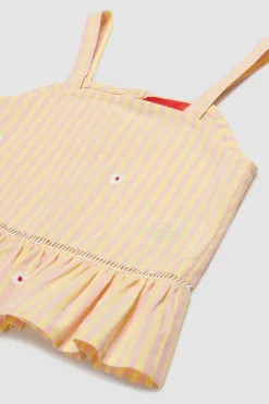 Top in popeline a righe BAMBINI - Giallo Rosa