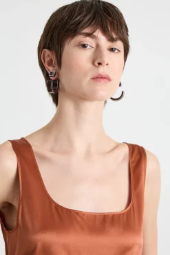 Top in raso - Arancione