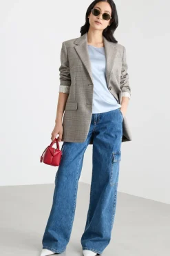 Top in raso - Azzurro