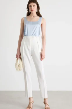 Top in raso - Azzurro