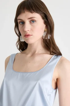 Top in raso - Azzurro