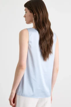 Top in raso - Azzurro