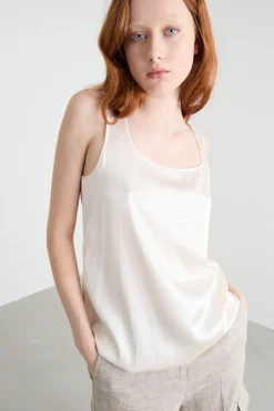 Top in raso - Bianco