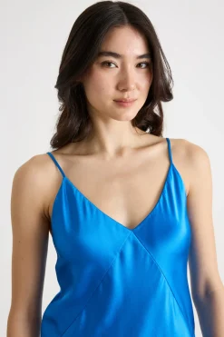 Top in raso - Blu