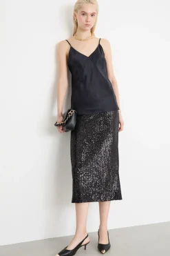 Top in raso - Blu