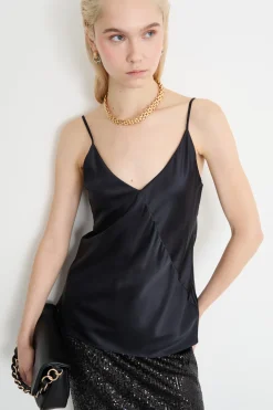 Top in raso - Blu