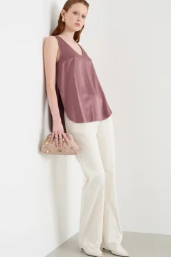 Top in raso fluido - Lilla