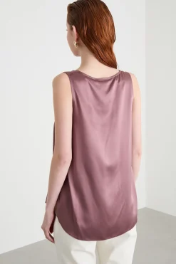 Top in raso fluido - Lilla