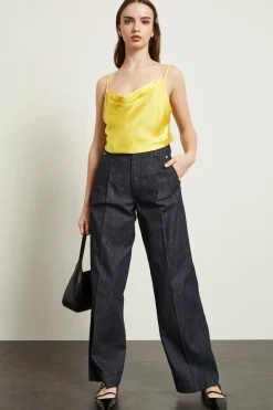 Top in raso - Giallo