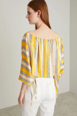 Top in raso - Giallo Beige