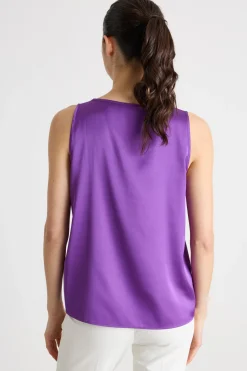 Top in raso leggero stretch - Viola