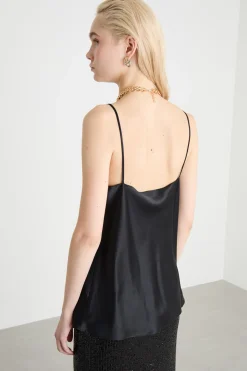 Top in raso - Nero