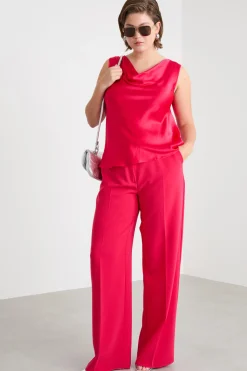 Top in raso opaco - Fuxia