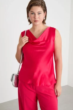 Top in raso opaco - Fuxia