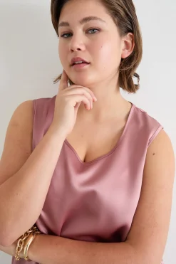 Top in raso - Rosa