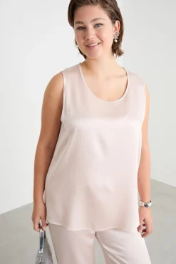 Top in raso - Rosa