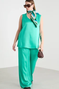 Top in raso - Verde