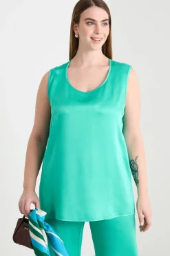 Top in raso - Verde