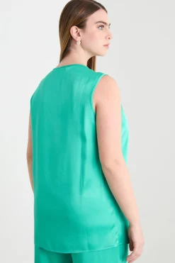 Top in raso - Verde